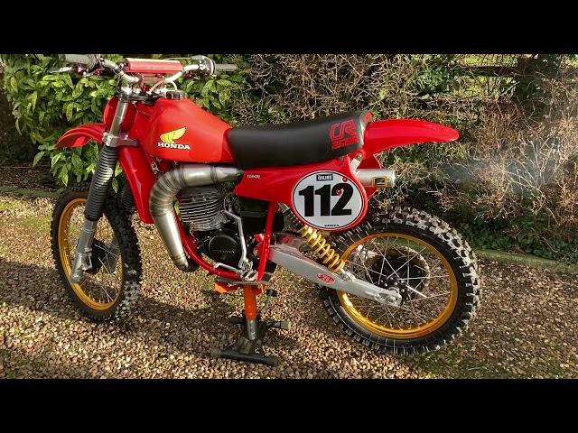 Honda Cr250 red rocket elsinore 1980 restoration warm up