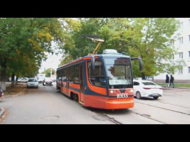 russia tram trolleybus people transport. уфа россия трамвай  ктм .октябрь 2022 ул свердлова