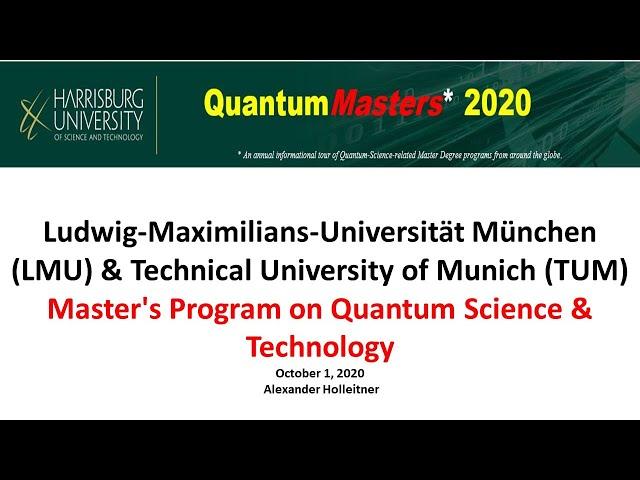 Ludwig-Maximilians-Universität München (LMU) & Technical University of Munich (TUM) October 1, 2020