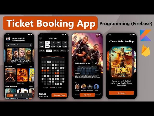 Ticket Booking app Android Studio Project (Firebase & Kotlin) android studio Koala