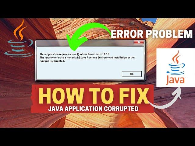 How To Solved Error This Application Requires A Java Runtime Environment |Java Application Corrupted