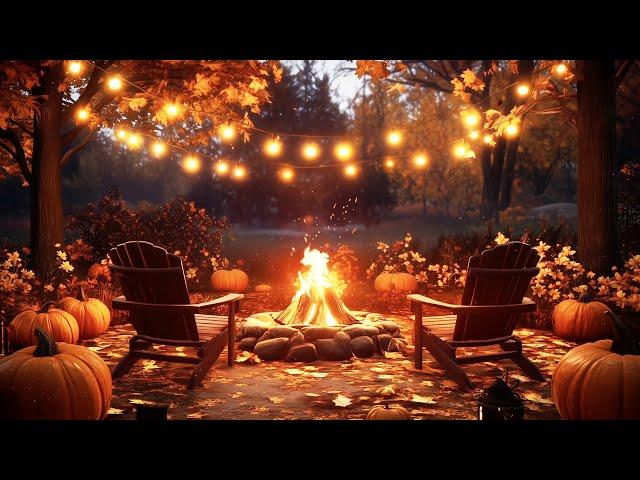 Cozy Autumn Fall Ambience - Halloween Ambience - Fireplace sounds 8h 