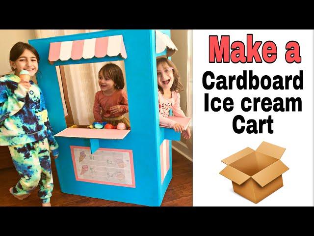 DIY Crafts | How to make ice cream cart out of cardboard | Foldable play shop