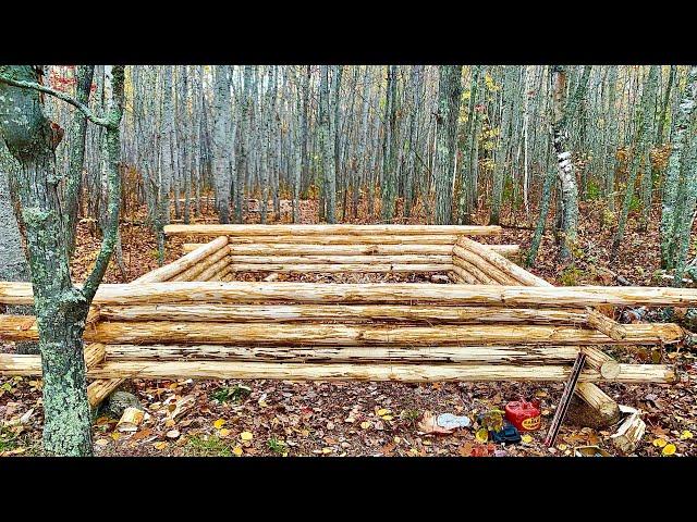 Simple Off Grid Log Cabin Build: Easy Wall Construction (Butt And Pass)