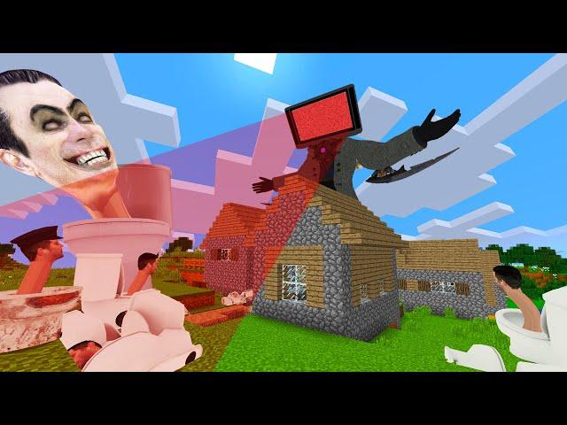 МЕГА ТВ МЕН ПРОТИВ АРМИИ СКИБИДИ ТУАЛЕТОВ В МАЙНКРАФТЕ TV MAN TITAN VS SKIBIDI TOILET MINECRAFT