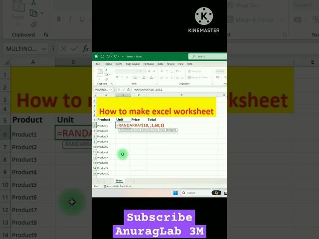 how to make a spreadsheet on excel