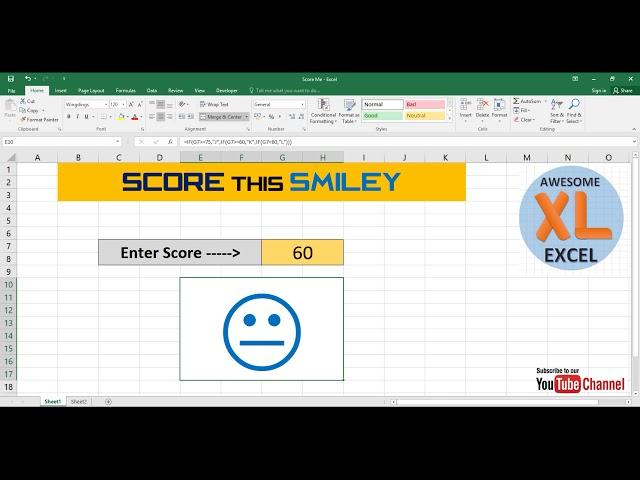 Excel Smiley Chart using  Excel Formula and Trick | Awesome Excel Smiley Chart