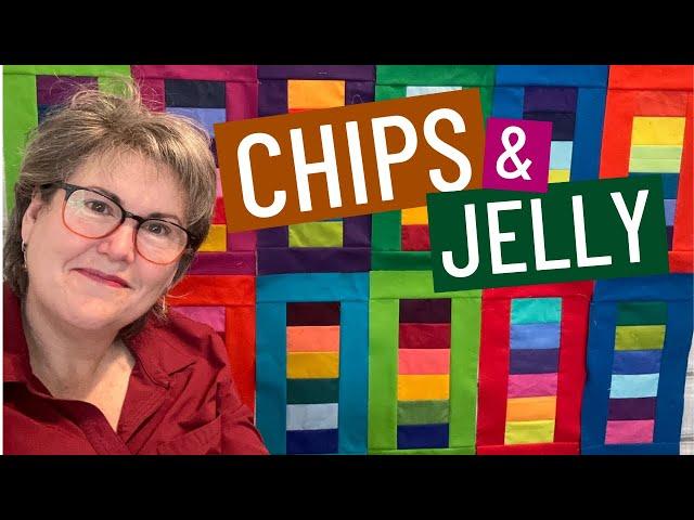  FAST & EASY QUILT WITH POTATO CHIPS AND JELLY ROLL STRIPS -STASHBUSTER #13