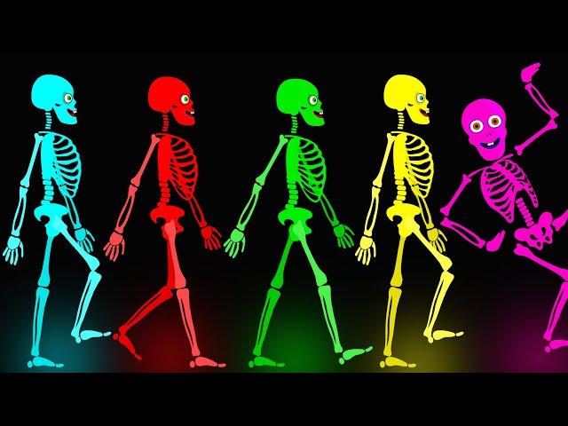 Five Skeletons Went Out on Halloween Night | Spooky Scary Skeletons Kids Songs @hooplakidz