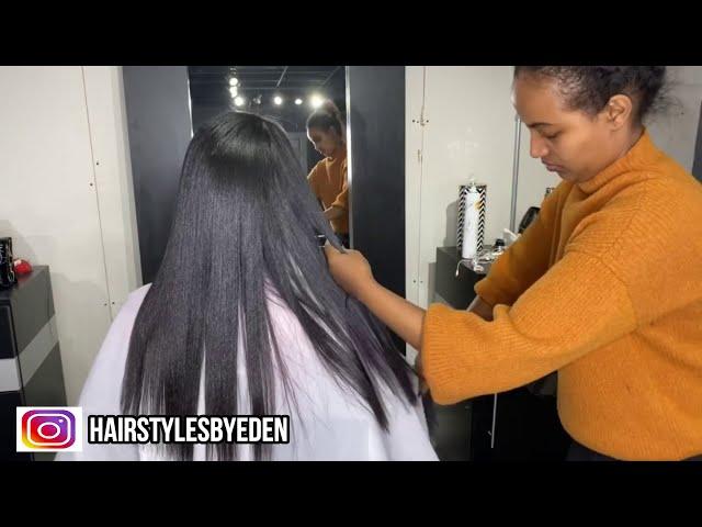 SHE CAN'T BELIEVE HOW HER HAIR LOOKED AFTER THE ROLLERS !! BLACK IS BEAUTIFUL!!