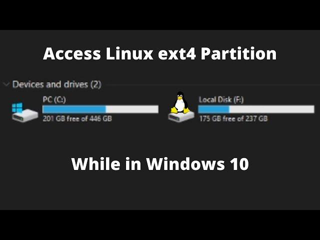 Access ext4 Linux Partitions and Drives on Windows 10/11