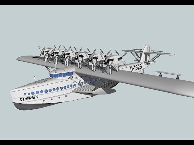 Building a Dornier DO-X flying boat model using the Google Sketchup 8