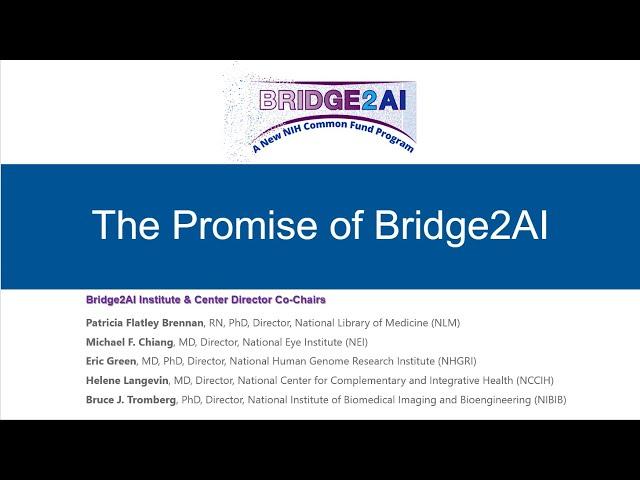 The Promise of Bridge2AI: NIH Institute and Center Directors’ Welcome