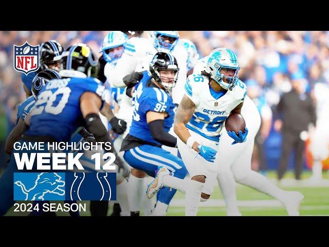 Detroit Lions vs. Indianapolis Colts | 2024 Week 12 Game Highlights