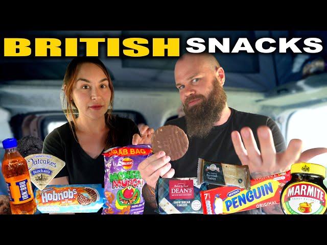 BRITISH SNACKS Taste Test! Trying & Rating popular drinks, biscuits, crisps & more!