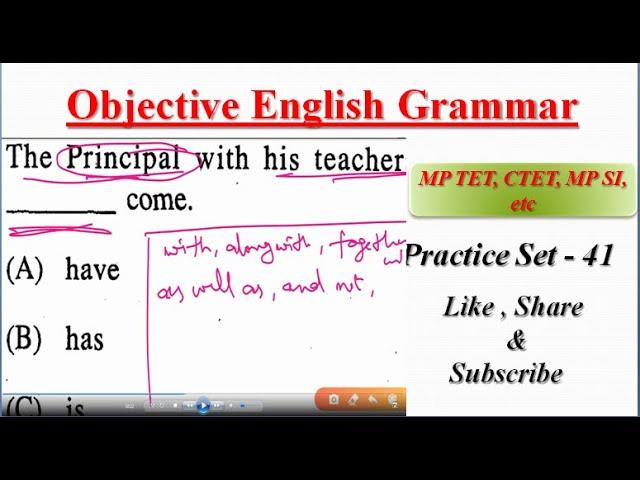 English Grammar Practice Set - 41 | #mptet_2020 | English Point | Kaushal Kishor Sharma