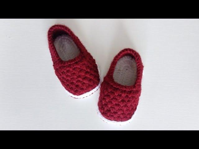 ПИНЕТКИ МОКАСИНЫ "ЯГОДКИ" ДЛЯ НОВОРОЖДЕННЫХ/РАЗМЕР ПОДОШВЫ 9,5 СМ/BOOTIES/CROCHET