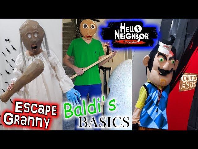 Escape the Babysitter Granny, Baldi's Basics & Hello Neighbor in Real Life Pranked Out of Our House!