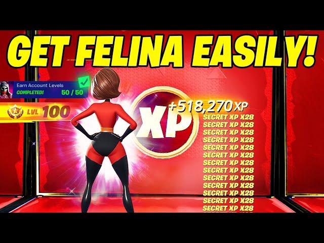 CRAZIEST Fortnite XP GLITCH Map to LEVEL UP FAST in Chapter 5 Season 4 (Get Free Felina Skin FAST!)