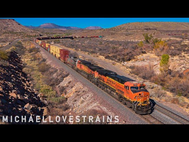 BNSF Freight Trains in Arizona's Crozier Canyon