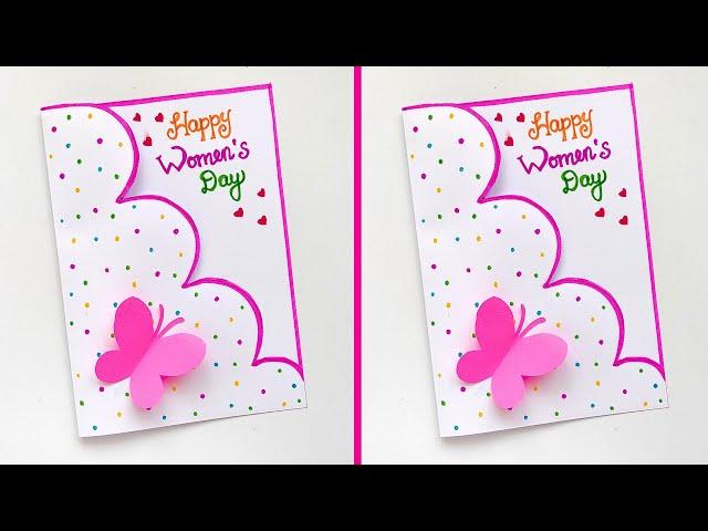 Easy & Cute Women's Day Card Ideas |️ Womens Day Greeting Card ️ | White Page Women's Day card