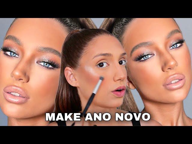 MAKE PARA ANO NOVO/REVEILLON *MAQUIAGEM FÁCIL COM BRILHO*