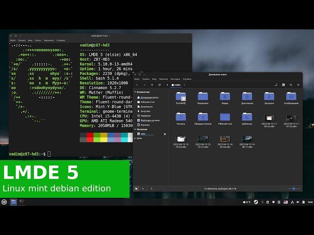 Linux mint debian edition 5 (LMDE) - после установки, cinnamon 5.2, особенности, отличия от debian