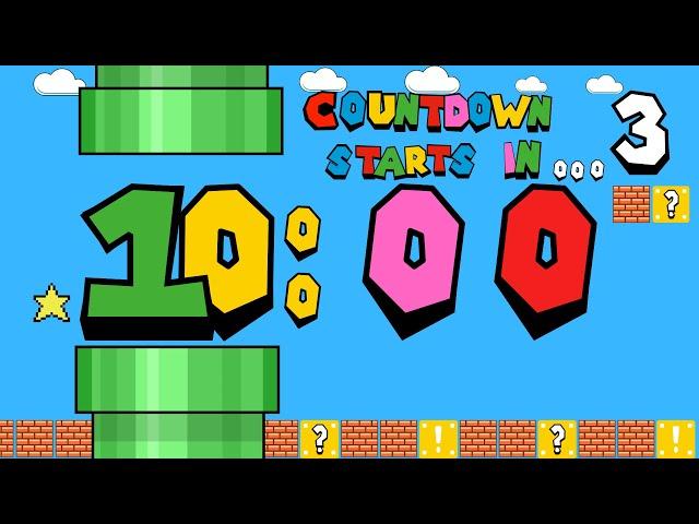 10 Minute Timer Countdown Mario Inspired Gaming | Countdown ends with Game Over | Super Ideas Lab