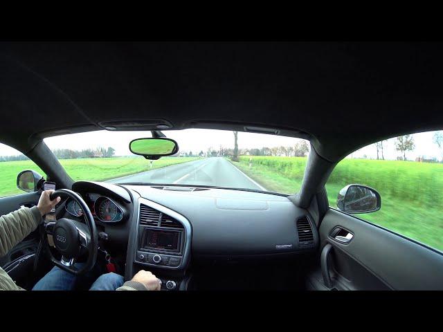 Audi R8 V8 Test Drive Acceleration. разгон  Ауди Р8.