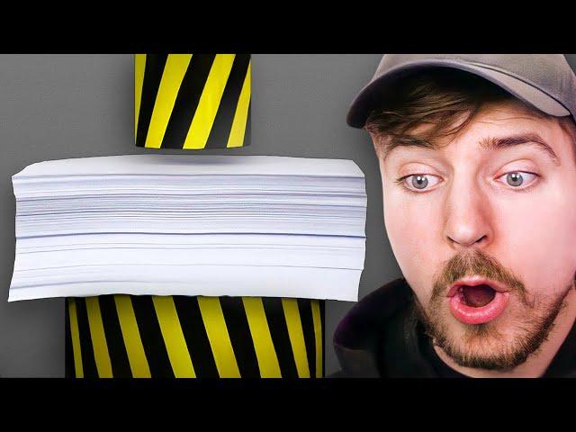 Hydraulic Press vs 1000 Sheets Of Paper