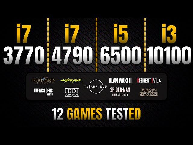 i7 3770 vs i7 4790 vs i5 6500 vs i3 10100 || Test in 12 Games