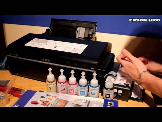 Первый обзор принтера Epson L800 после покупки, заправка печать фото, дисков