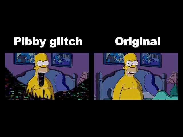 If the darkness took over all The Simpsons characters and Original SIDE-BY-SIDE COMPARISON ( Pibby )