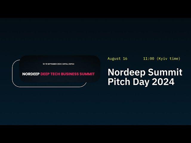 Nordeeep Summit 2024 Pitch Day