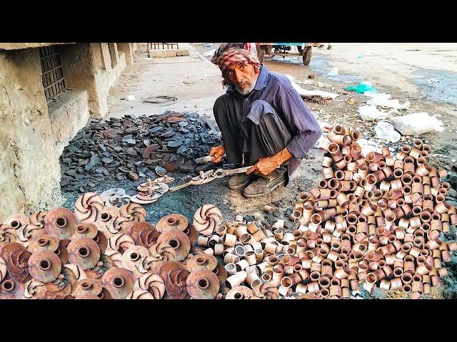 A 80 year Old Man incredible Skill or Water pump impeller Making inside Road Factory