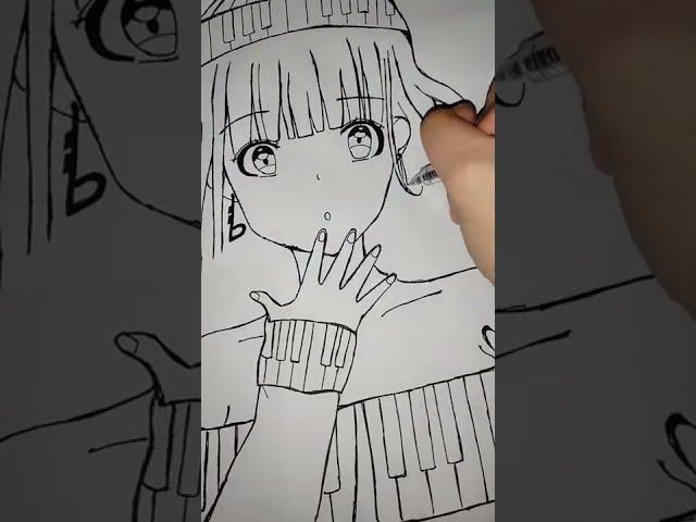 How I Draw Cute Anime Girl Wearing Bonet | #Anime #CuteGirl #Drawing | @MsOdeth