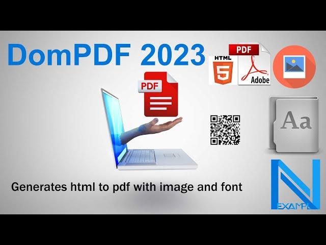 DomPDF 2023 ! Generates html to pdf with image and font