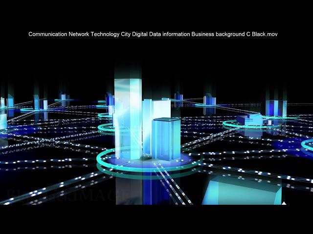 Communication Network Technology City Digital Data information Business background A Black merged