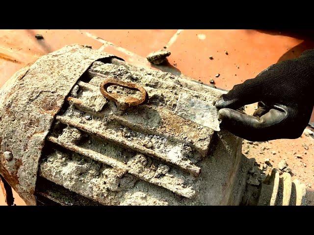 Restoration old 3 phase crane motor | Restore motor of burnt construction crane