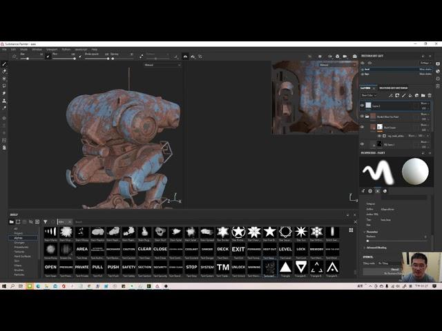 Substance Painter Fundamental 2021 Using Stencil