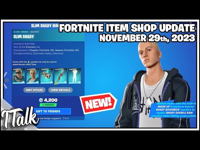 *NEW* EMINEM SKINS ARE HERE! Fortnite Item Shop [November 29th, 2023] (Fortnite Battle Royale)