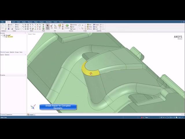 Geometry defeaturing, geometry repair and scripting with ANSYS SpaceClaim