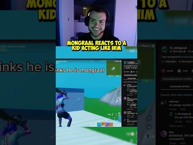 Mongraal Reacts to Lil mongraal  #fortnite #mongraal