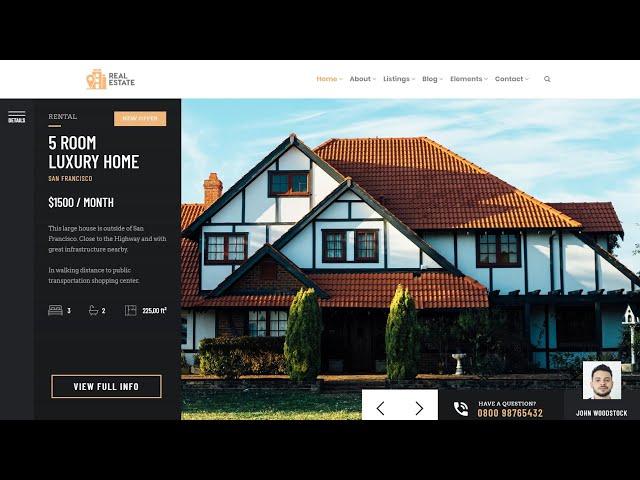 Real Estate WordPress Theme Live Demonstrative Website Presentation by Visualmodo