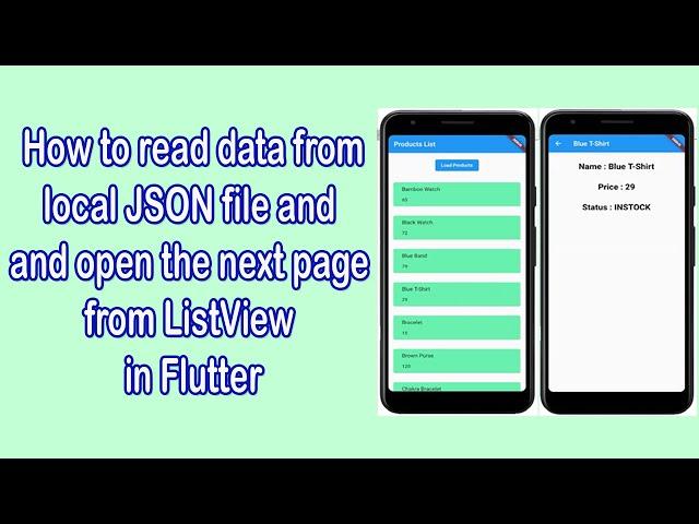 How to read data from local JSON file and open the next page from ListView  | Json Parse in Flutter