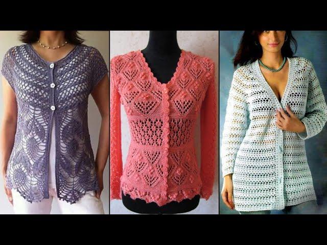 Amazing stylish unique creative crochet handknit vest jacket blouse top pattern designs for women