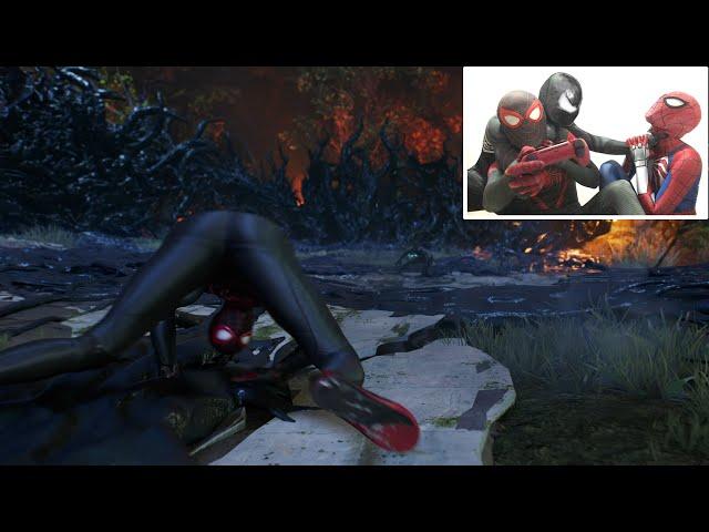 WE FIGHT EACH OTHER! Black Suit Peter vs Spiderman Miles Morales (EPIC FUNNY GAMEPLAY)