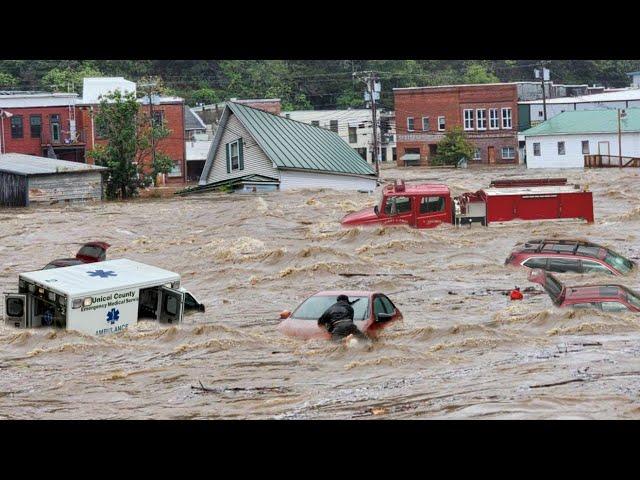 Mass evacuations in North Carolina! Homes and trucks swept away by flash floods in Asheville