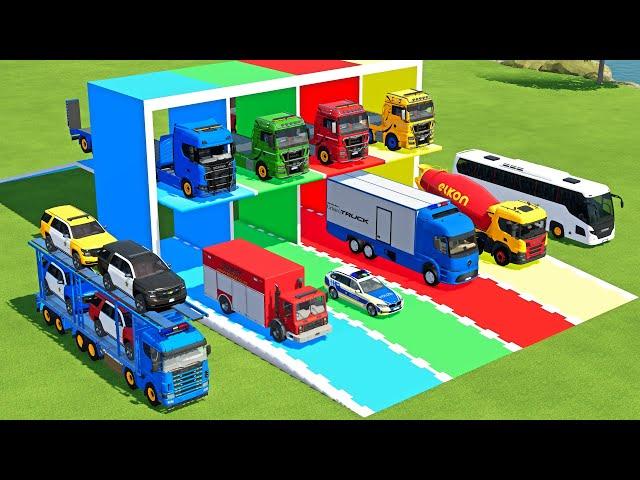 TRANSPORTING AMBULANCE, FORD POLICE, SERVICE TRUCK, FIRE DEPARTEMENT, MERCEDES MINI BUS - FS22