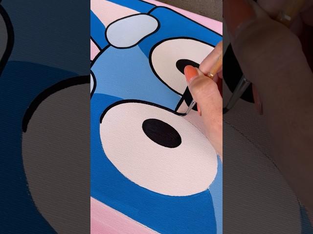 How to paint Bluey. Easy paint tutorial for kids. #paint #learntopaint #bluey #kidscrafts #turorial